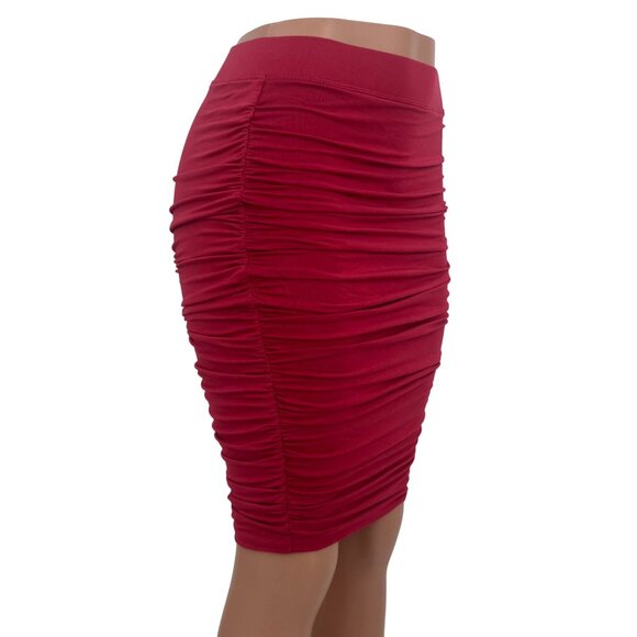 Vintage Victoria's Secret X Moda International Pink Ruched Bodycon Mini Skirt - Picture 3 of 16